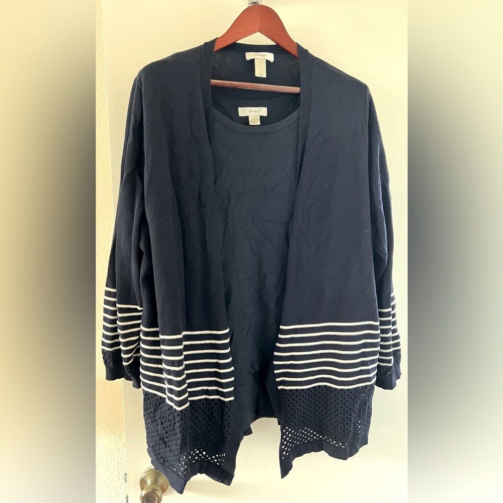 2 piece Christopher & Banks Sweater set, Navy